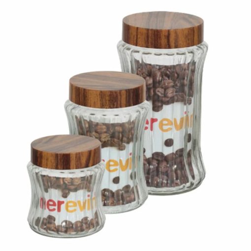 1000ml Tároló üveg woody